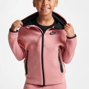 Nike Pink Full Zip Hoodie Sportswear Tech Fleece Sweatshirt Toddler 3-4 Years 4T